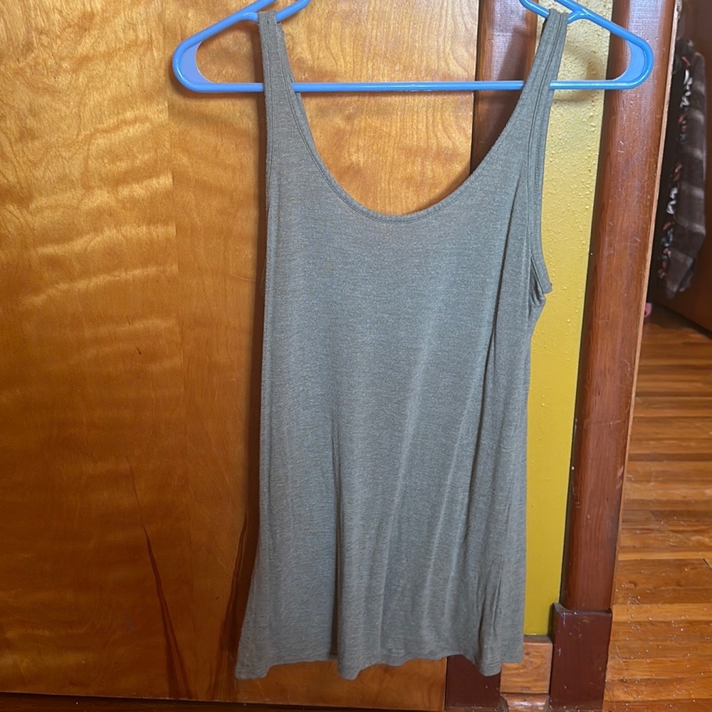 Mauve green loose fitting tank top